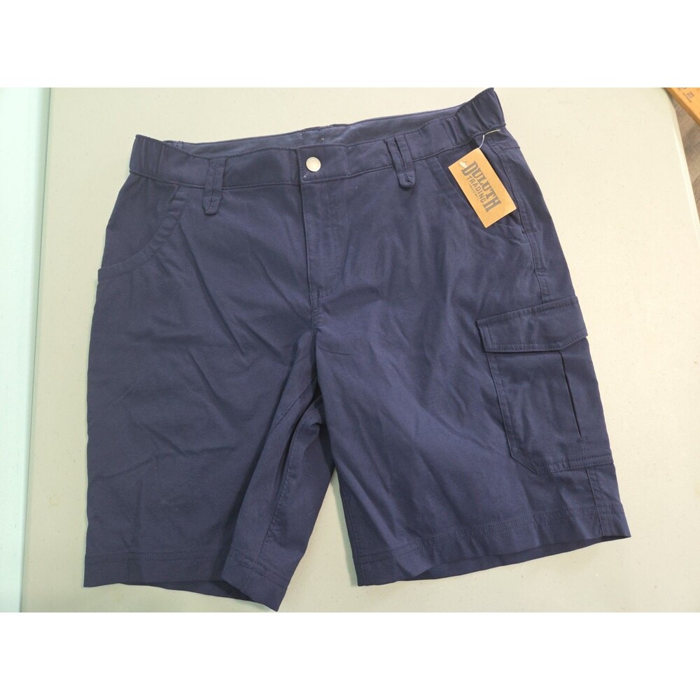 Duluth Womens Cargo Shorts Size 14 Elastic Back Lightweight navy blue new
